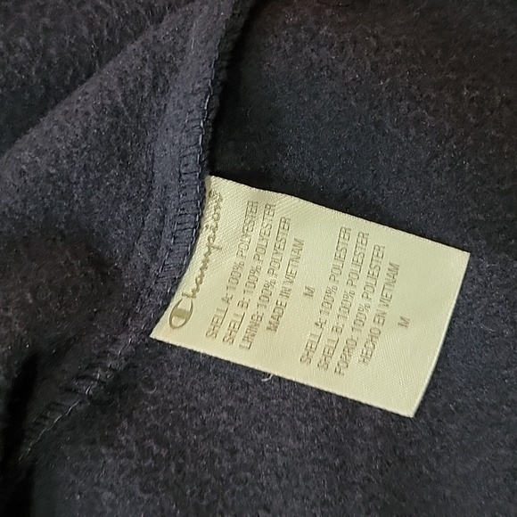 Champion Navy Zip-up Fleece Athleticwear Size M - Picture 5 of 5